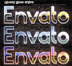 PS图层样式－8个立体光滑的玻璃质感：Glossy Glass 3D Style